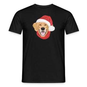 Golden Retriever Merry Christmas - Men's T-Shirt - black - Front - AI Model Male 178 light (178cm)