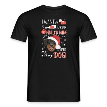 Hovawart Vin chaud Noël - T-shirt homme - noir - Devant - AI Model Male 178 light (178cm)