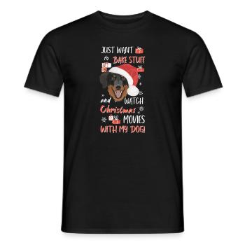 Hovawart Frohe Weihnachten - Männer T-Shirt - Schwarz - Vorne - AI Model Male 178 light (178cm)