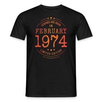 Geburtstag Februar 1974 Limited Edition Vintage - Männer T-Shirt - Schwarz - Vorne - AI Model Male 178 light (178cm)
