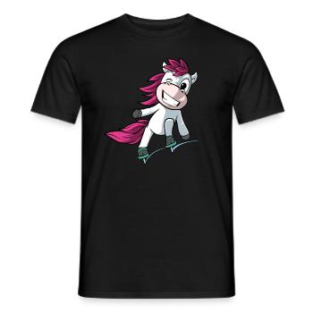 Figure skater Einhorn Ice Skating - Men's T-Shirt - black - Front - AI Model Male 178 light (178cm)