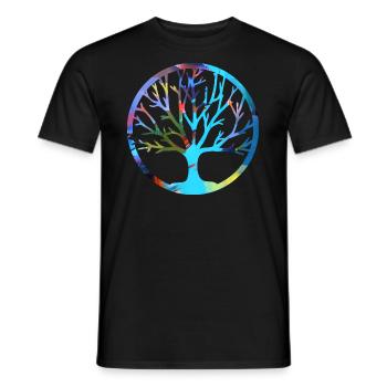 Tree of Life,Tree of Life,Graffiti,Painting - Men's T-Shirt - black - Front - AI Model Male 178 light (178cm)