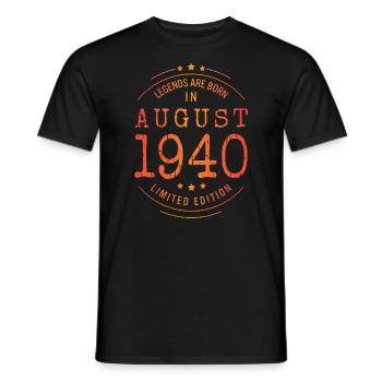 Birthday August 1940 Limited Edition Vintage - Men's T-Shirt - black - Front - AI Model Male 178 light (178cm)