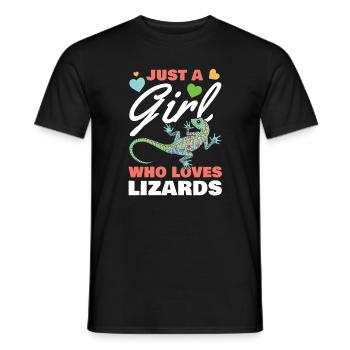 Nur Ein Mensch, Der Eidechsen Liebt - Männer T-Shirt - Schwarz - Vorne - AI Model Male 178 light (178cm)