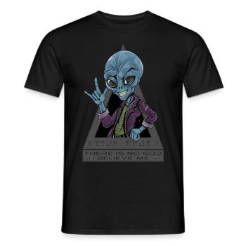 Alien - There is no god believe me - Men's T-Shirt - black - Front - AI Model Male 178 light (178cm)