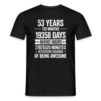 53 Years Awesome Decoration Birthday Gift Funny - Men's T-Shirt - black - Front - AI Model Male 178 light (178cm)