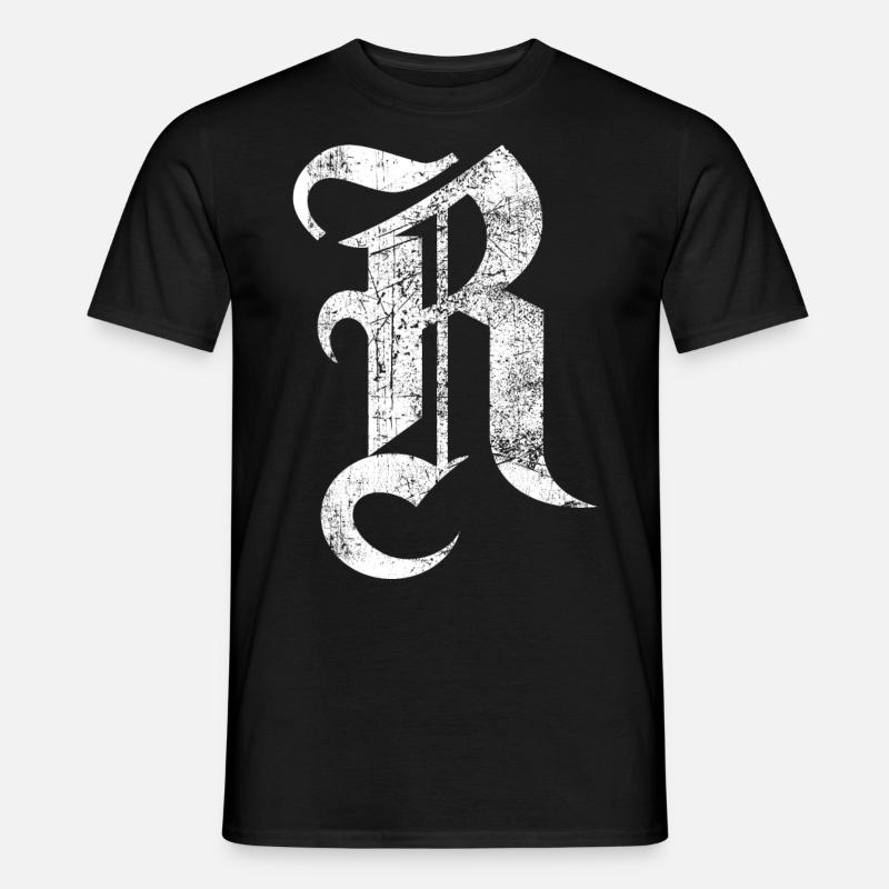 T-Shirt-Alphabet Initiale R - Männer T-Shirt - Schwarz