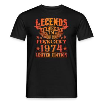 Geburtstag Februar 1974 Limited Edition Vintage - Männer T-Shirt - Schwarz - Vorne - AI Model Male 178 light (178cm)