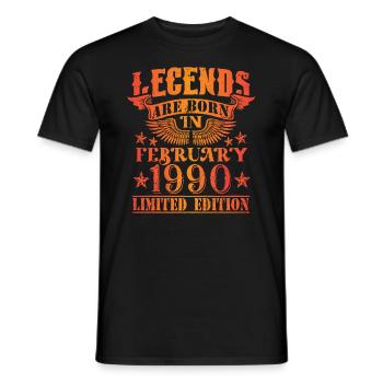 Geburtstag Februar 1990 Limited Edition Vintage - Männer T-Shirt - Schwarz - Vorne - AI Model Male 178 light (178cm)