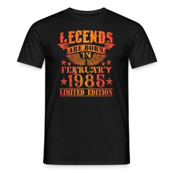 Anniversaire Février 1985 Edition Limitée Millésime - T-shirt homme - noir - Devant - AI Model Male 178 light (178cm)