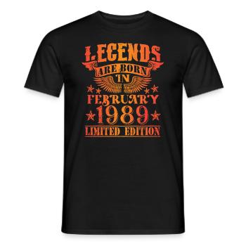 Geburtstag Februar 1989 Limited Edition Vintage - Männer T-Shirt - Schwarz - Vorne - AI Model Male 178 light (178cm)