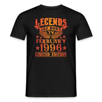 Birthday February 1996 Limited Edition Vintage - Men's T-Shirt - black - Front - AI Model Male 178 light (178cm)