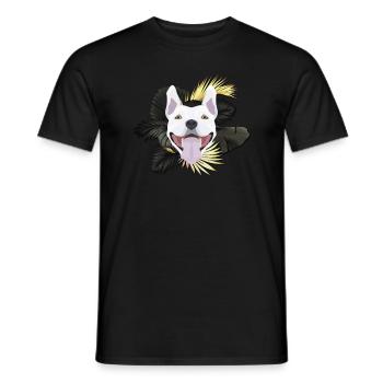 Golden Dog Bull Terrier - Men's T-Shirt - black - Front - AI Model Male 178 light (178cm)