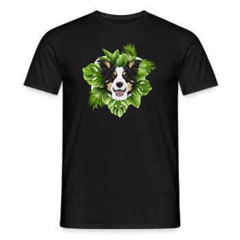 Tropical Border Collie - T-shirt homme - noir - Devant - AI Model Male 178 light (178cm)