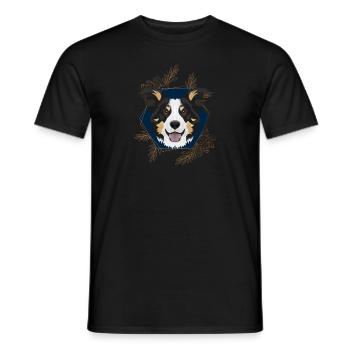 Golden Dog Border Collie - Men's T-Shirt - black - Front - AI Model Male 178 light (178cm)