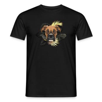 Goldener Hund Deutscher Boxer - Männer T-Shirt - Schwarz - Vorne - AI Model Male 178 light (178cm)
