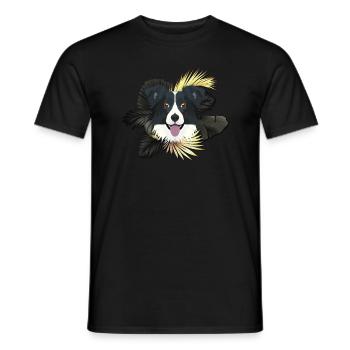 Golden Dog Border Collie - Men's T-Shirt - black - Front - AI Model Male 178 light (178cm)