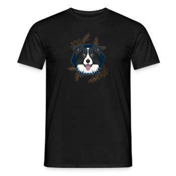 Goldener Hund Border Collie - Männer T-Shirt - Schwarz - Vorne - AI Model Male 178 light (178cm)