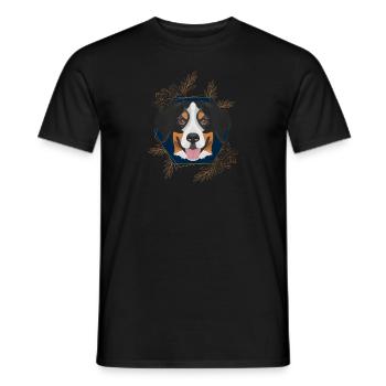 Golden Dog Bernese Mountain Dog - Men's T-Shirt - black - Front - AI Model Male 178 light (178cm)
