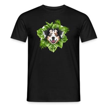 Tropical Australian Shepherd - Men's T-Shirt - black - Front - AI Model Male 178 light (178cm)