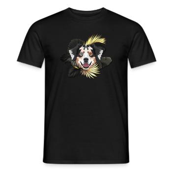 Golden Dog Australian Shepherd - Men's T-Shirt - black - Front - AI Model Male 178 light (178cm)