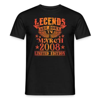 Birthday March 2008 Limited Edition Vintage - Men's T-Shirt - black - Front - AI Model Male 178 light (178cm)