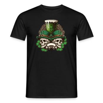 Crâne irlandais Irlande Trèfle vert Saint-Patrick - T-shirt homme - noir - Devant - AI Model Male 178 light (178cm)