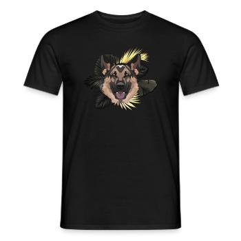 Golden Dog German Shepherd - Men's T-Shirt - black - Front - AI Model Male 178 light (178cm)