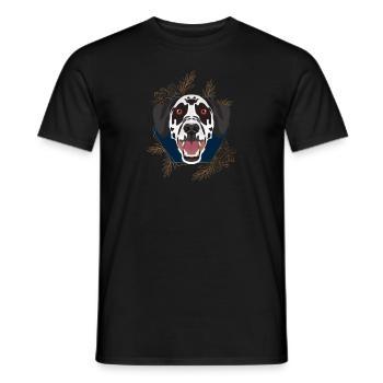 Golden Dog Dalmatian - Men's T-Shirt - black - Front - AI Model Male 178 light (178cm)