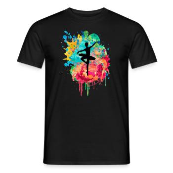 Ballerina in PopArt beim Tanzen - Männer T-Shirt - Schwarz - Vorne - AI Model Male 178 light (178cm)