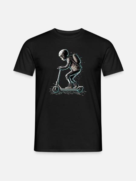 Stuntscooter in ASCII style - Men's T-Shirt - black