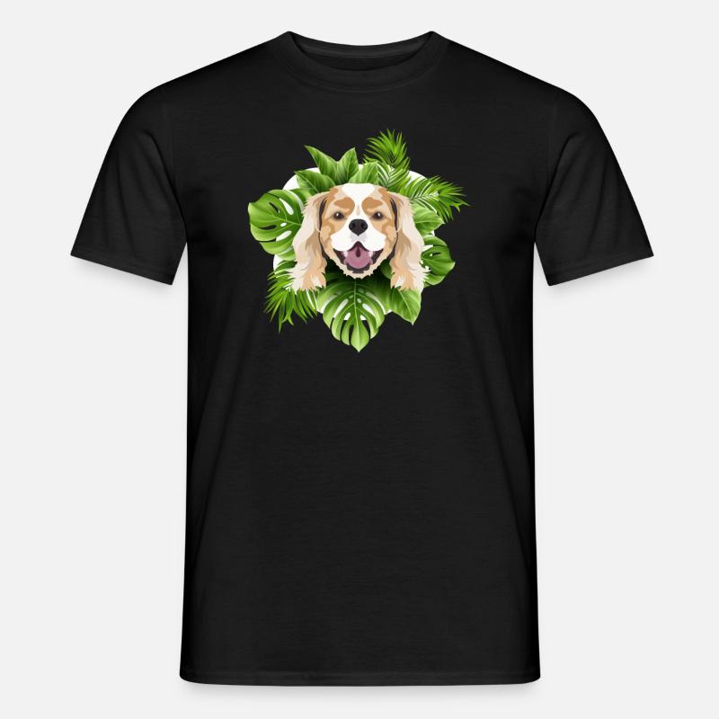 Tropical Cavalier King Charles Spaniel - Männer T-Shirt - Schwarz