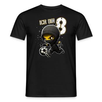 Children birthday 8 years - Football And Soccer - Männer T-Shirt - Schwarz - Vorne - AI Model Male 178 light (178cm)