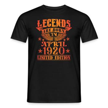 Geburtstag April 1920 Limited Edition Vintage - Männer T-Shirt - Schwarz - Vorne - AI Model Male 178 light (178cm)