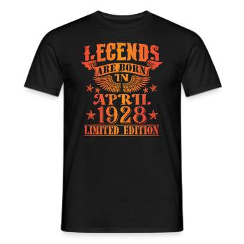 Geburtstag April 1928 Limited Edition Vintage - Männer T-Shirt - Schwarz - Vorne - AI Model Male 178 light (178cm)