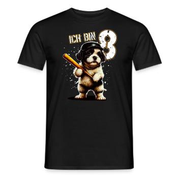 Kinder Geburtstag 8 Jahre - Baseball und Hunde - Männer T-Shirt - Schwarz - Vorne - AI Model Male 178 light (178cm)