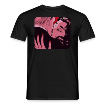 Ein rosa Kuss - Männer T-Shirt - Schwarz - Vorne - AI Model Male 178 light (178cm)