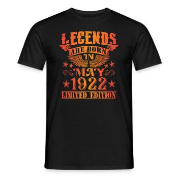 Birthday May 1922 Limited Edition Vintage - Men's T-Shirt - black - Front - AI Model Male 178 light (178cm)