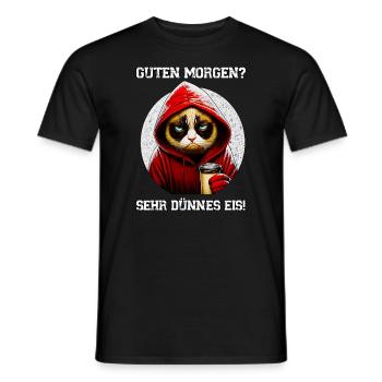 Guten Morgen - Sehr Dünnes Eis - Langschläfer - Männer T-Shirt - Schwarz - Vorne - AI Model Male 178 light (178cm)