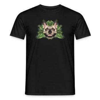 Tropical French Bulldog - Men's T-Shirt - black - Front - AI Model Male 178 light (178cm)