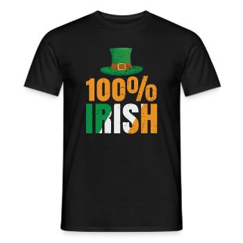One hundred percent Irish for St. Patrick's Day fans - Men's T-Shirt - black - Front - AI Model Male 178 light (178cm)