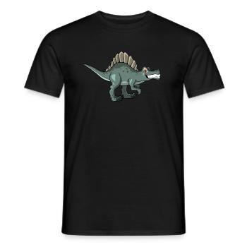 Spinosaurus Dinosaur - Men's T-Shirt - black - Front - AI Model Male 178 light (178cm)