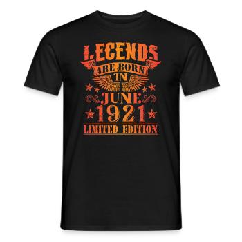 Birthday June 1921 Limited Edition Vintage - Men's T-Shirt - black - Front - AI Model Male 178 light (178cm)