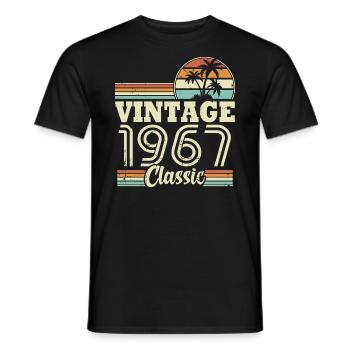 Vintage 1967 Classic, Cadeau D'anniversaire 56 Ans - T-shirt homme - noir - Devant - AI Model Male 178 light (178cm)