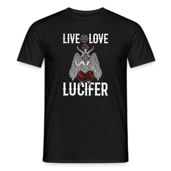 Living and loving for the religion fan - Men's T-Shirt - black - Front - AI Model Male 178 light (178cm)
