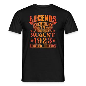 Birthday August 1923 Limited Edition Vintage - Men's T-Shirt - black - Front - AI Model Male 178 light (178cm)