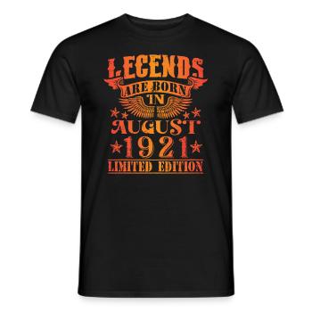 Geburtstag August 1921 Limited Edition Vintage - Männer T-Shirt - Schwarz - Vorne - AI Model Male 178 light (178cm)