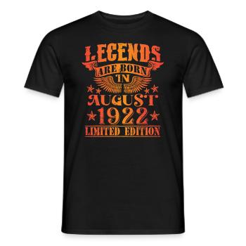 Birthday August 1922 Limited Edition Vintage - Men's T-Shirt - black - Front - AI Model Male 178 light (178cm)