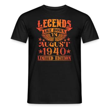 Birthday August 1940 Limited Edition Vintage - Men's T-Shirt - black - Front - AI Model Male 178 light (178cm)