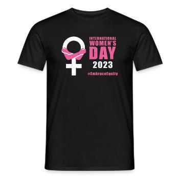 Journée internationale de la femme 8 mars #EmbraceEquity - T-shirt homme - noir - Devant - AI Model Male 178 light (178cm)